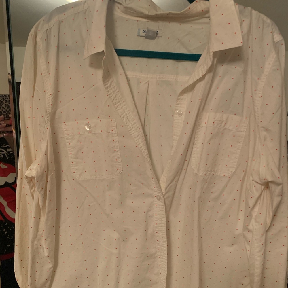 Polka dot button up shirt